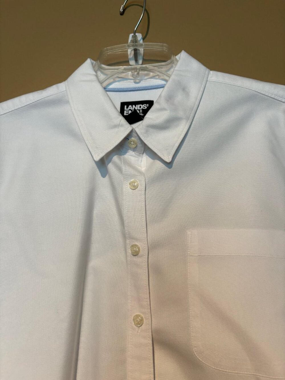 Lands' End Oxford Cotton Blouse, Crisp White, Relaxed Fit L/P 14-16 - Picture 4 of 5